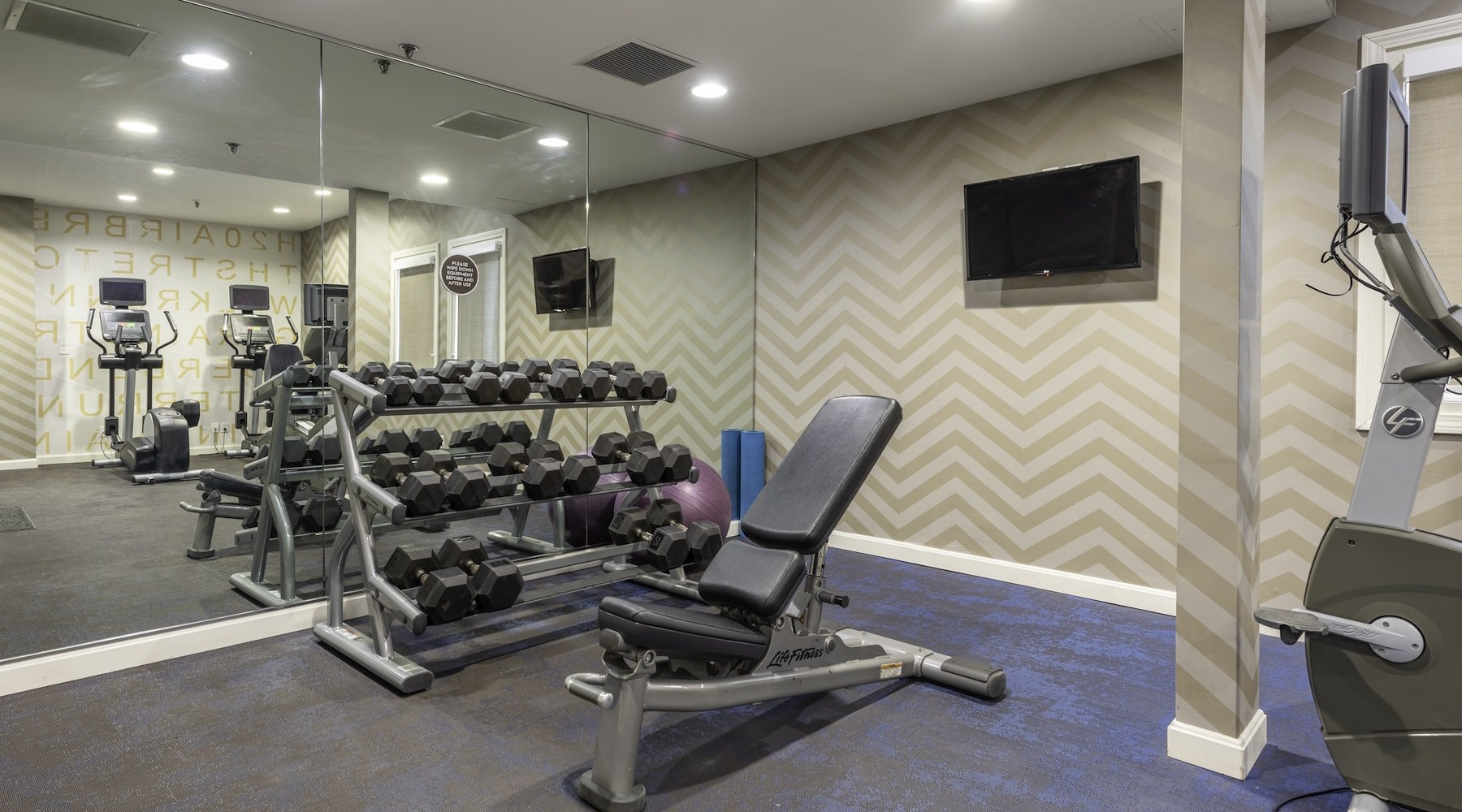 gym with exercise equipment
